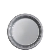 صحن فضي بلاستيك 7 انش 20 قطعة